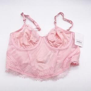 Auden Women's Pink Lace‎ Longline Lingerie Corset Size Small